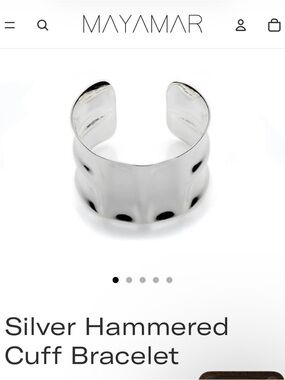 MAYAMAR Fine Silver Hammered Metal Cuff Bracelet